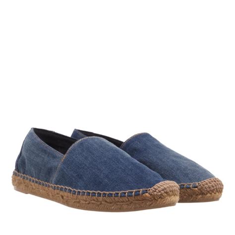 Saint Laurent YSL Embroidered Espadrilles Blue 